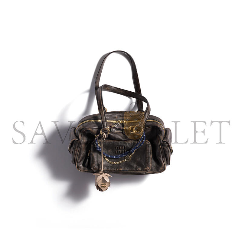 MIU MIU POCKET NAPPA LEATHER TOP-HANDLE BAG 5BB179 (32*19*14cm) MIU MIU POCKET NAPPA LEATHER TOP-HANDLE BAG 5BB179 (32*19*14cm)